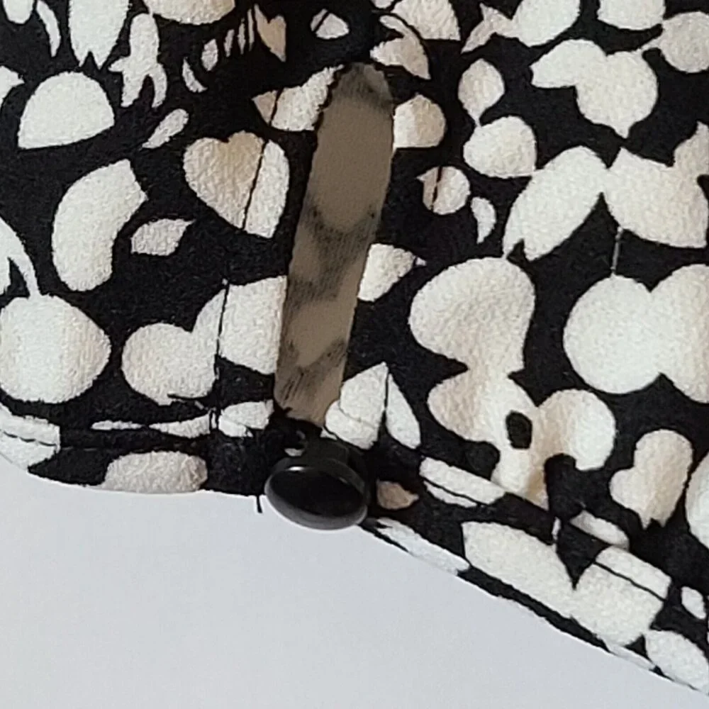 Talbots 3/4 Sleeve Slit Neck Jersey Top Size XS Black Cream Abstract Print NWT - Picture 6 of 11